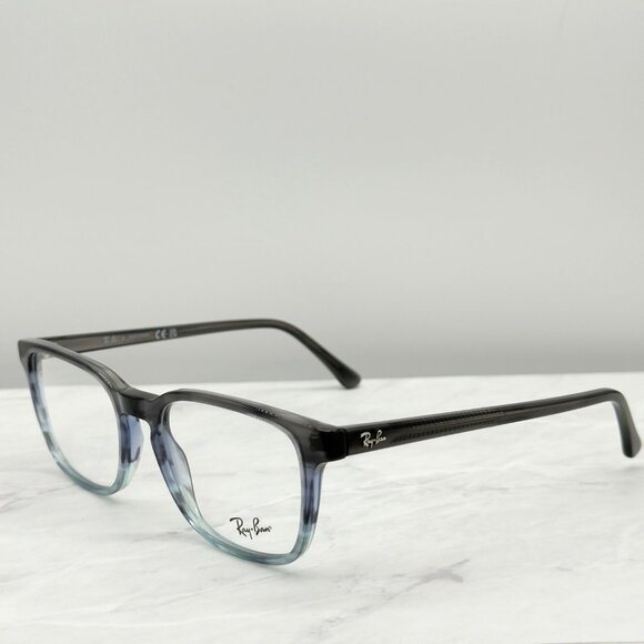 Ray-Ban RB5418 8254 Polished Striped Gray & Blue Square Eyeglasses Frames 56-19 - Picture 2 of 10